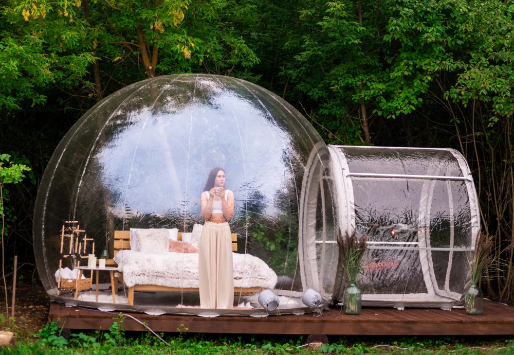 outside bubble tent